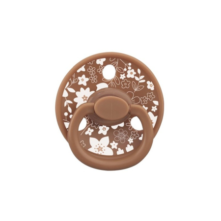 Noutăți - Suzeta din silicon cu cutie de depozitare, 0-6 Luni, Mombella Ciupercuta Fancy - Mocha Mousse