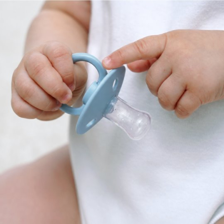 Suzeta din silicon cu cutie de depozitare, 0-6 Luni, Mombella Ciupercuta - Ice Blue [3]