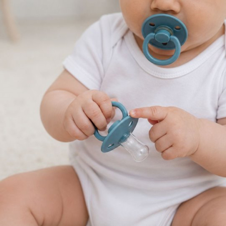 Suzeta din silicon cu cutie de depozitare, 0-6 Luni, Mombella Ciupercuta - Nile Blue [3]