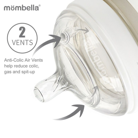 Tetină Anti-colici din silicon Mombella Breast Like, Flux Mediu (Mărimea M) - Old Rose [1]