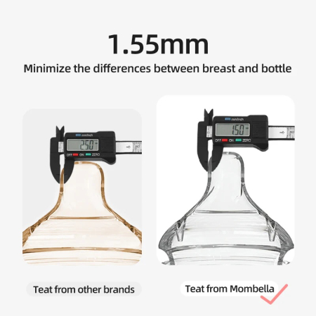 Tetină Biberon Classic Anti-colici Mombella, Flux Rapid (L), 6 Luni + [2]