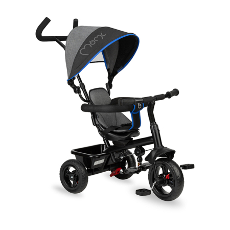 Jucării și Jocuri pentru copii - Tricicleta 5 in 1, MoMi IRIS Cobalt, Scaun rotativ 360  , Suport pentru picioare detasabil, Maner telescopic, Cos pentru jucarii, Materiale usor de curatat