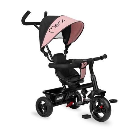 Jucării și Jocuri pentru copii - Tricicleta 5 in 1, MoMi IRIS Pink, Scaun rotativ 360  , Suport pentru picioare detasabil, Maner telescopic, Cos pentru jucarii, Materiale usor de curatat