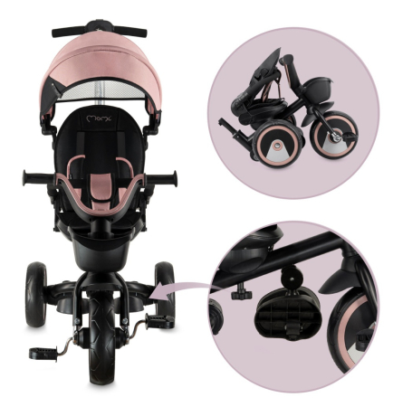 Tricicleta Multifunctionala 3 in 1 cu scaun reversibil, Momi ivi - Pink [9]