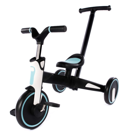 Jucării și Jocuri pentru copii - Tricicleta Uonibaby 4 in1, Pliabila si cu maner de impingere - Blue