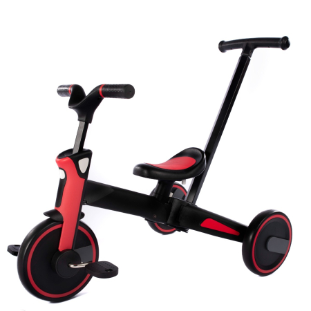 Jucării și Jocuri pentru copii - Tricicleta Uonibaby 4 in1, Pliabila si cu maner de impingere - Red