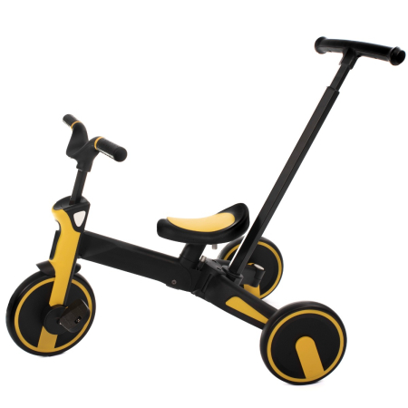 Jucării și Jocuri pentru copii - Tricicleta Uonibaby 4 in1, Pliabila si cu maner de impingere - Yellow