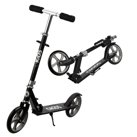 Triciclete - Trotineta freestyle, QKIDS, WEISS Black, Ghidon reglabil pe 3 trepte, Amortizor Easy&amp;Up, Platforma anti-derapanta, Pliabila, Aluminiu