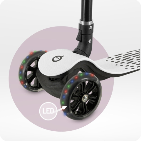 Trotineta pliabila cu roti LED pentru copii, 3 Ani+, MoMi San - Gri [5]