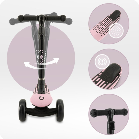 Trotineta pliabila cu roti LED pentru copii, 3 Ani+, MoMi San - Roz [4]