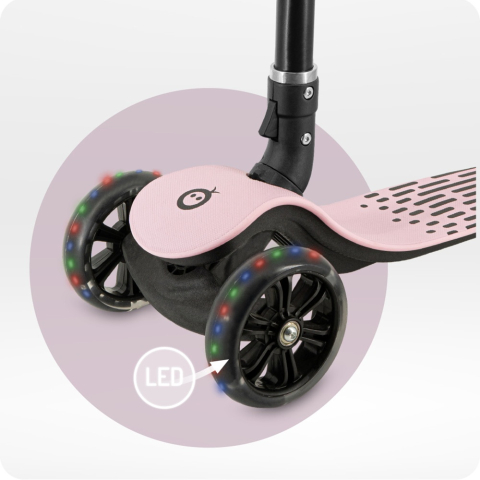 Trotineta pliabila cu roti LED pentru copii, 3 Ani+, MoMi San - Roz [5]