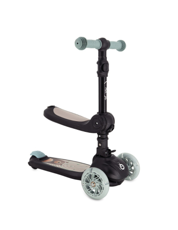 Trotinete - Trotineta transformabila cu sezut pliabil si lumini LED, Momi Debe - Black