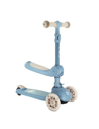 Trotinete - Trotineta transformabila cu sezut pliabil si lumini LED, Momi Debe - Blue