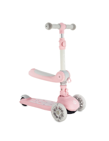 Trotinete - Trotineta transformabila cu sezut pliabil si lumini LED, Momi Debe - Pink