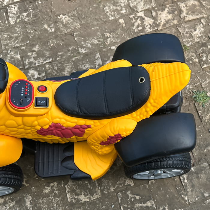 Atv Dinozaur electric pentru copii, Kinderplay T-REX 35W 6V, cu telecomanda inclusa, premium, galben [17]
