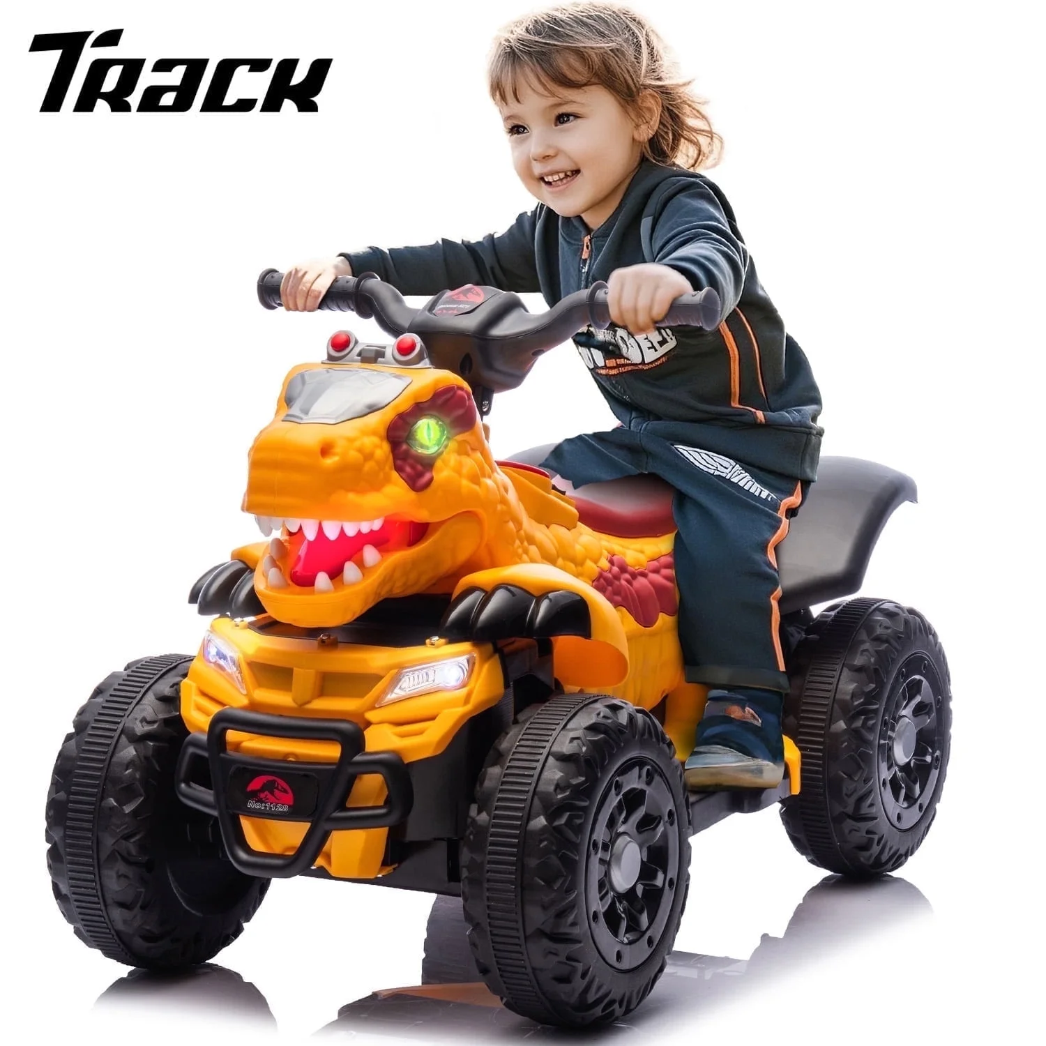 Atv Dinozaur electric pentru copii, Kinderplay T-REX 35W 6V, cu telecomanda inclusa, premium, galben [20]