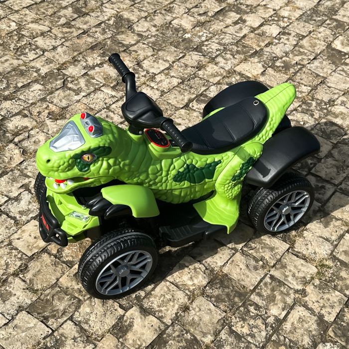 Atv Dinozaur electric pentru copii, Kinderplay T-REX 35W 6V, cu telecomanda inclusa, premium, verde [11]