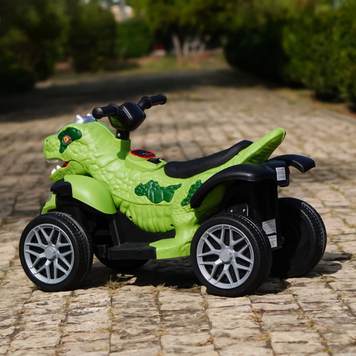 Atv Dinozaur electric pentru copii, Kinderplay T-REX 35W 6V, cu telecomanda inclusa, premium, verde [5]