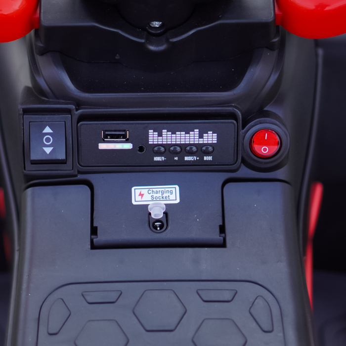 ATV electric copii, 4 in 1, Kinderplay Super, 35W 6V, telecomanda, echipare standard, rosu [12]