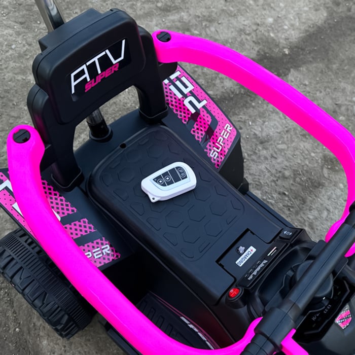 ATV electric copii, 4 in 1, Kinderplay Super, 35W 6V, telecomanda, echipare standard, roz [14]