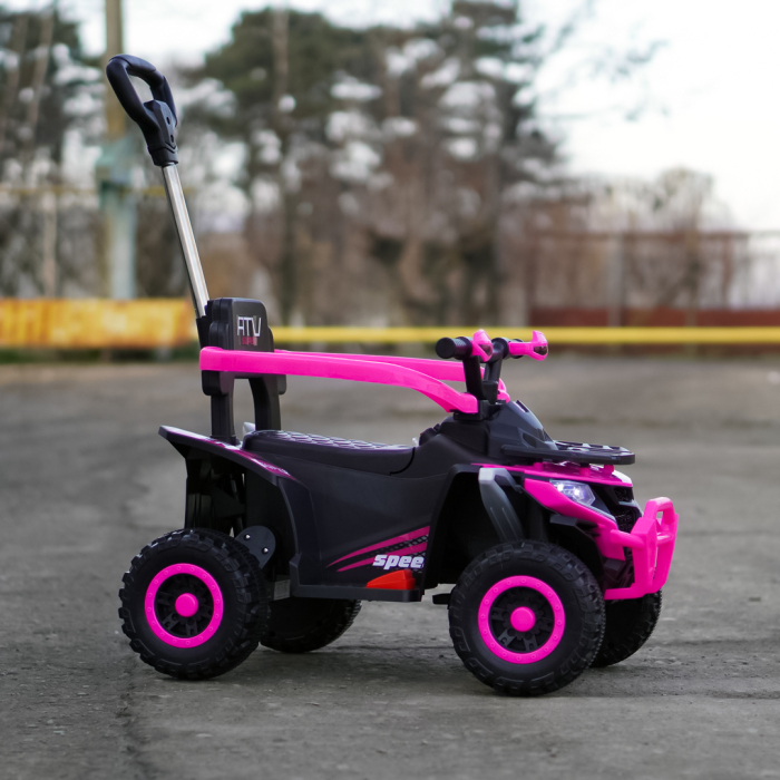 ATV electric copii, 4 in 1, Kinderplay Super, 35W 6V, telecomanda, echipare standard, roz [9]