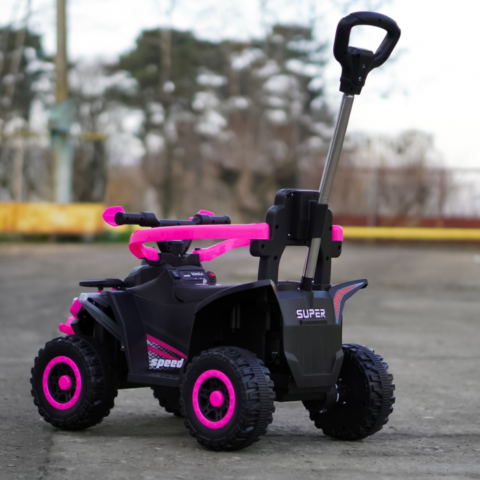 ATV electric copii, 4 in 1, Kinderplay Super, 35W 6V, telecomanda, echipare standard, roz [7]
