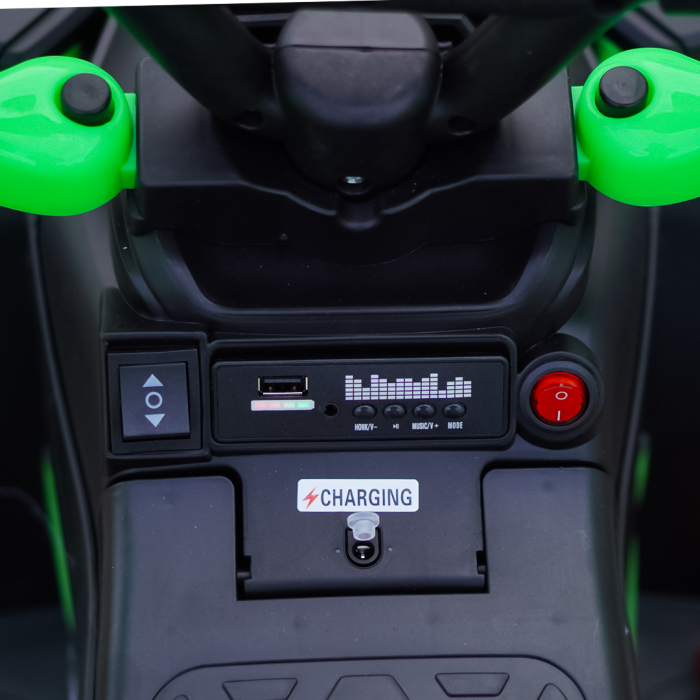 ATV electric copii, 4 in 1, Kinderplay Super, 35W 6V, telecomanda, echipare standard, verde [11]