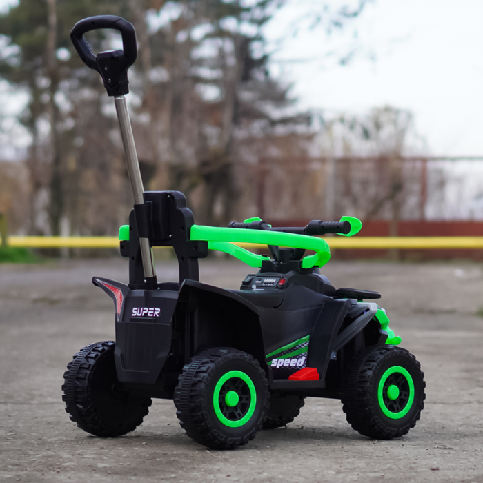 ATV electric copii, 4 in 1, Kinderplay Super, 35W 6V, telecomanda, echipare standard, verde [6]