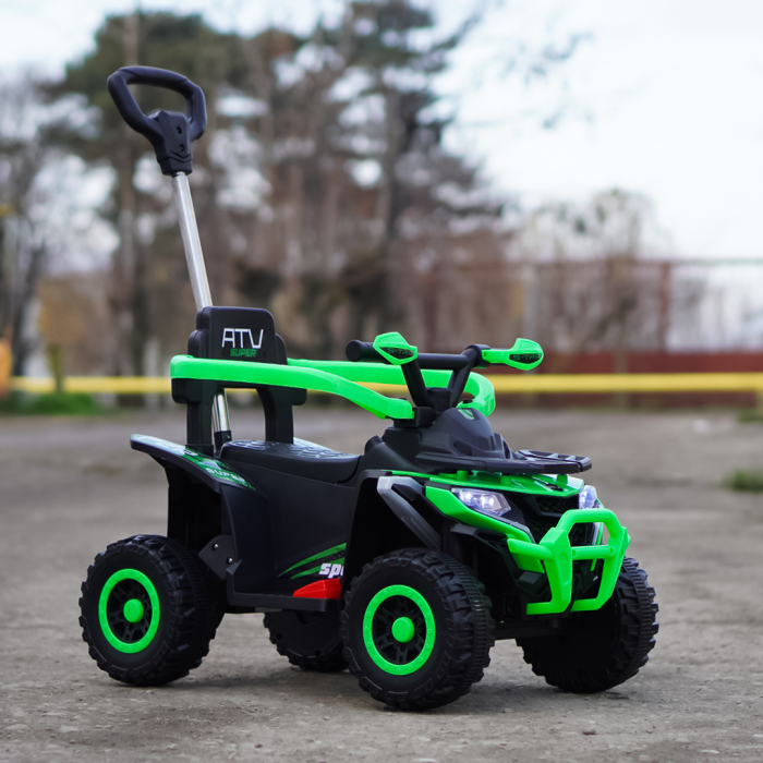 ATV electric copii, 4 in 1, Kinderplay Super, 35W 6V, telecomanda, echipare standard, verde [4]