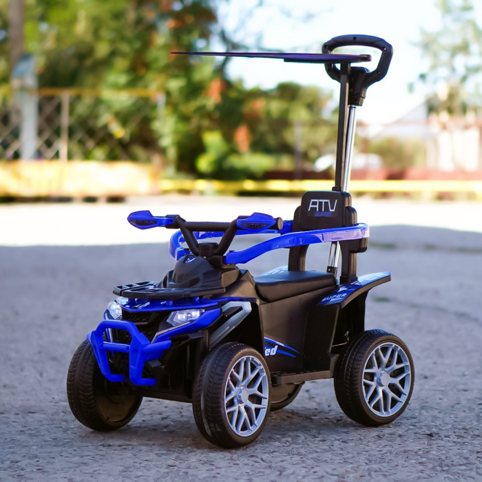 ATV electric copii, 4 in 1, Kinderplay Super, 35W 6V, telecomanda, roti moi EVA, echipare premium, albastru [2]