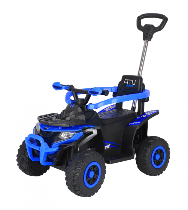 ATV electric copii, 4 in 1, Kinderplay Super, 35W 6V, telecomanda, roti moi EVA, echipare premium, albastru [1]