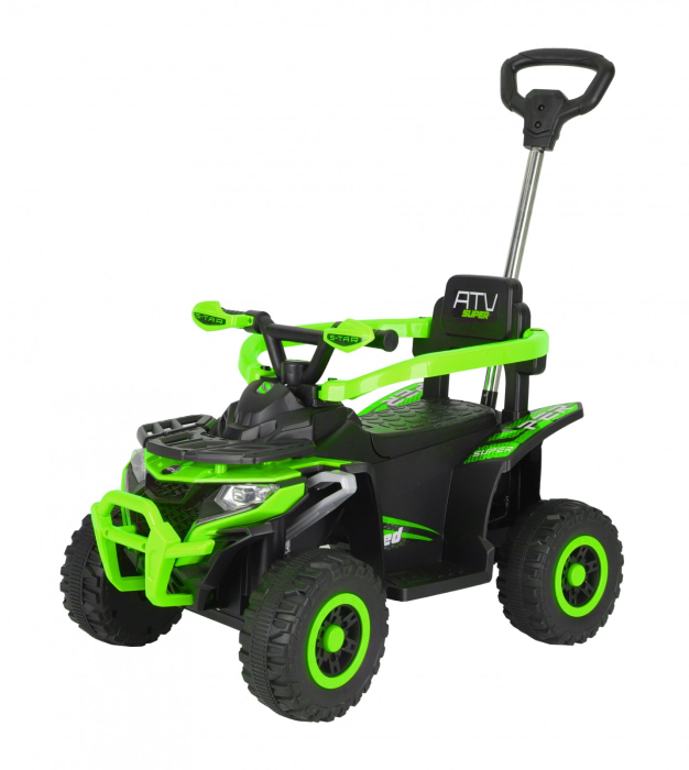 ATV electric copii, 4 in 1, Kinderplay Super, 35W 6V, telecomanda, roti moi EVA, echipare premium, verde [1]