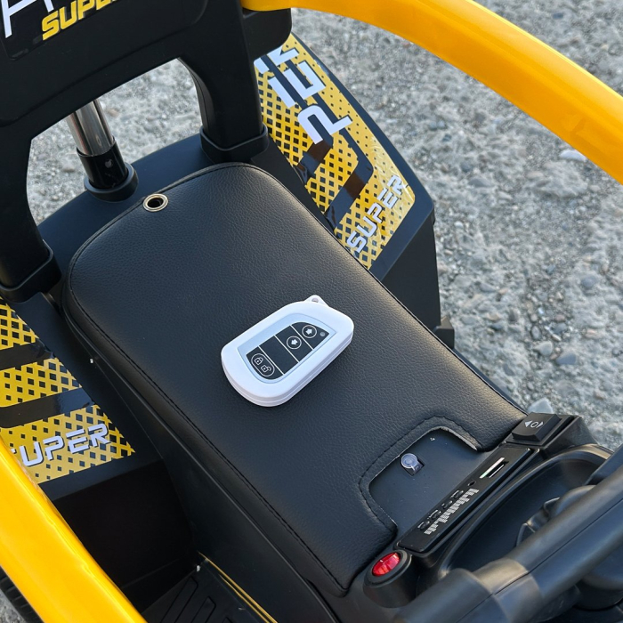 ATV electric copii, 4 in 1, Kinderplay Super, 35W 6V, telecomanda, roti moi EVA, echipare premium, galben [11]