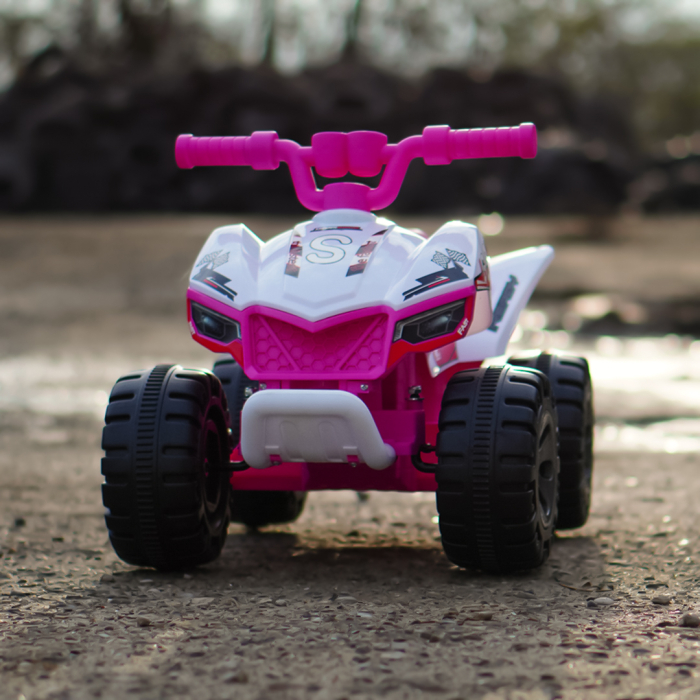 Atv electric pentru copii 18-36 luni, Kinderplay Drift-Rider, 35W 6V, music player, culoare roz [2]