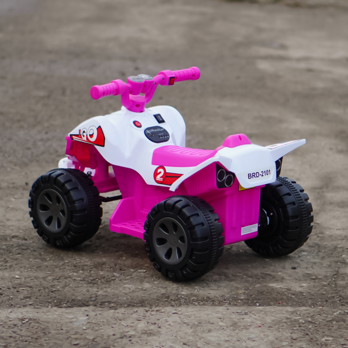 Atv electric pentru copii 18-36 luni, Kinderplay Drift-Rider, 35W 6V, music player, culoare roz [7]