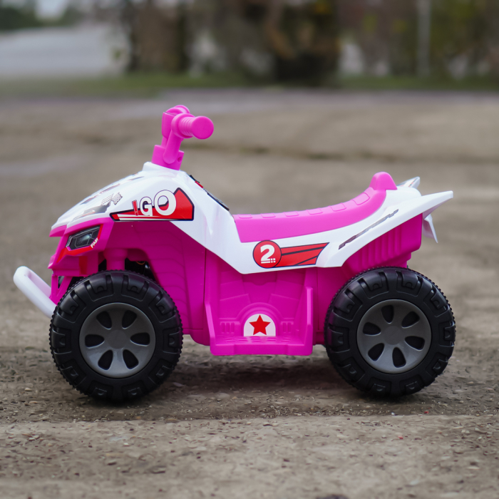 Atv electric pentru copii 18-36 luni, Kinderplay Drift-Rider, 35W 6V, music player, culoare roz [8]