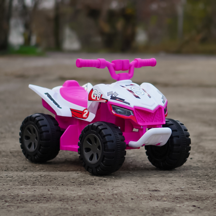 Atv electric pentru copii 18-36 luni, Kinderplay Drift-Rider, 35W 6V, music player, culoare roz [4]