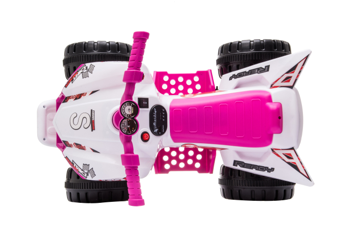 Atv electric pentru copii 18-36 luni, Kinderplay Drift-Rider, 35W 6V, music player, culoare roz [14]