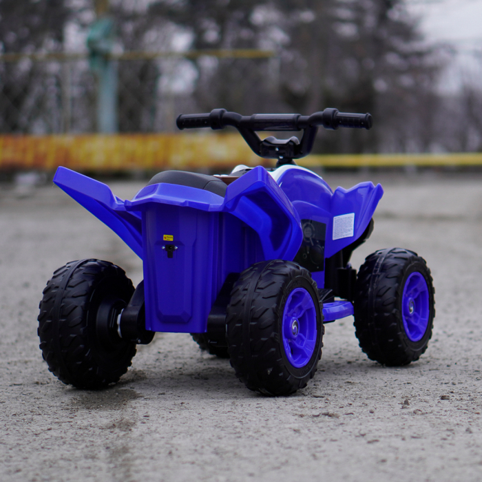 ATV electric pentru copii, Kinderplay Raptor, 80W, 12V, roti moi, telecomanda inclusa, albastru [6]