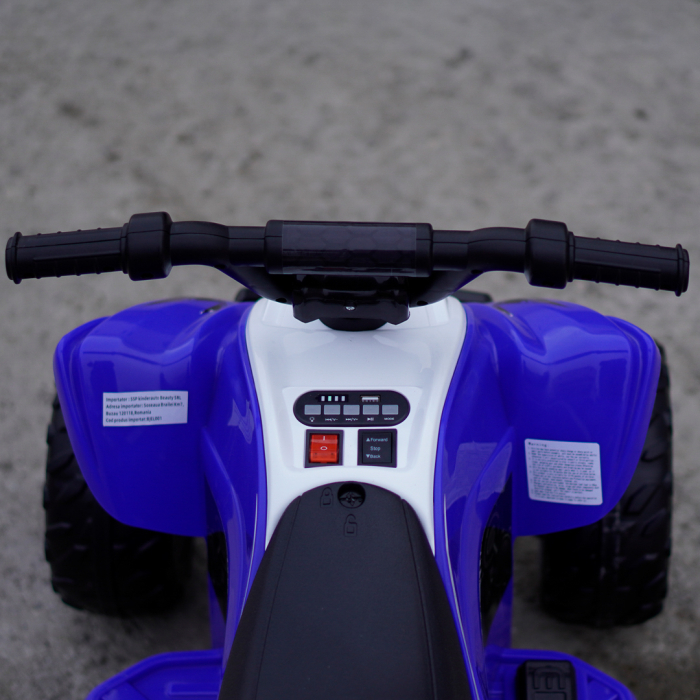 ATV electric pentru copii, Kinderplay Raptor, 80W, 12V, roti moi, telecomanda inclusa, albastru [14]