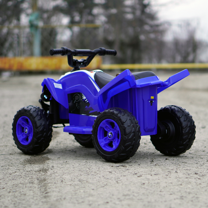 ATV electric pentru copii, Kinderplay Raptor, 80W, 12V, roti moi, telecomanda inclusa, albastru [7]