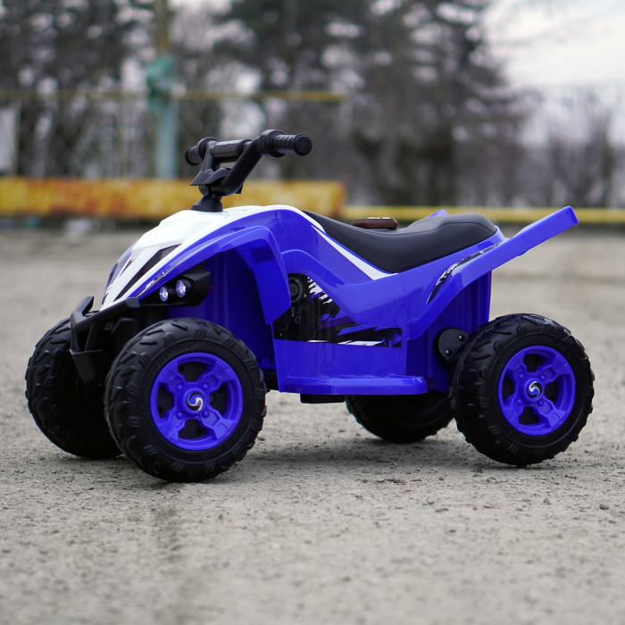 ATV electric pentru copii, Kinderplay Raptor, 80W, 12V, roti moi, telecomanda inclusa, albastru [10]