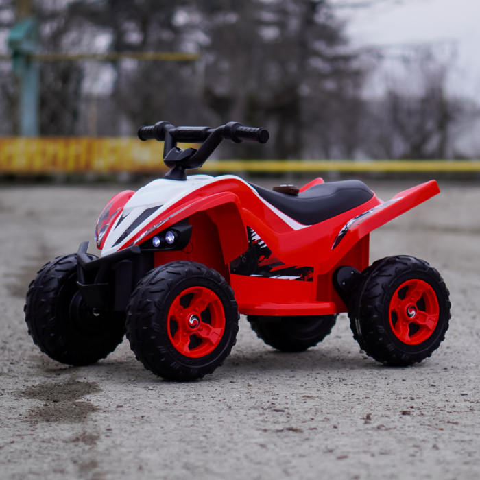 ATV electric pentru copii, Kinderplay Raptor, 80W, 12V, roti moi, telecomanda inclusa, rosu [10]