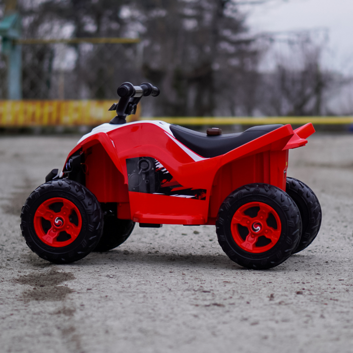 ATV electric pentru copii, Kinderplay Raptor, 80W, 12V, roti moi, telecomanda inclusa, rosu [9]