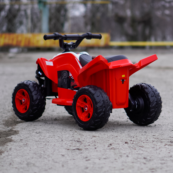 ATV electric pentru copii, Kinderplay Raptor, 80W, 12V, roti moi, telecomanda inclusa, rosu [8]