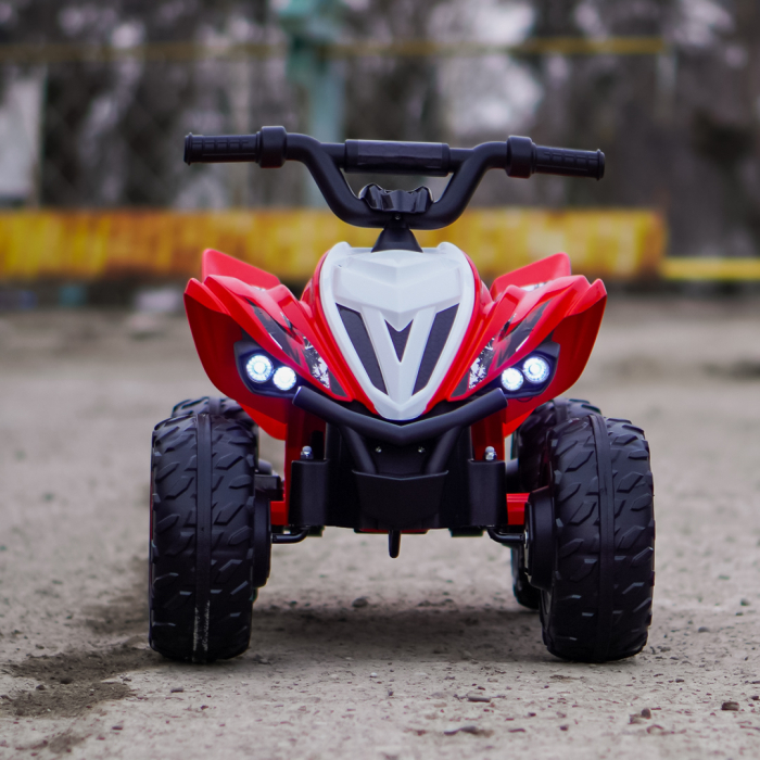 ATV electric pentru copii, Kinderplay Raptor, 80W, 12V, roti moi, telecomanda inclusa, rosu [3]