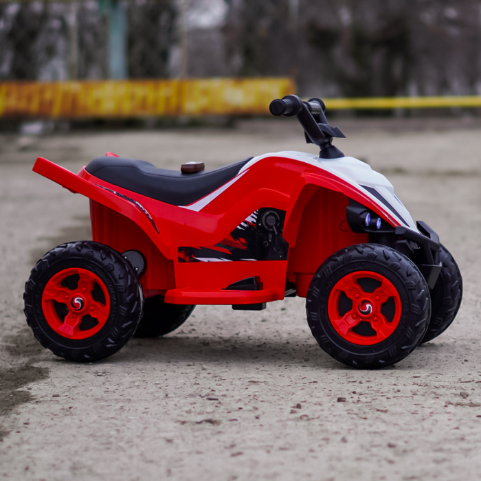 ATV electric pentru copii, Kinderplay Raptor, 80W, 12V, roti moi, telecomanda inclusa, rosu [5]