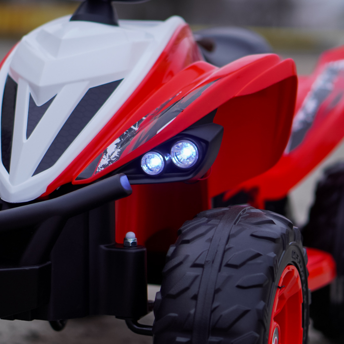ATV electric pentru copii, Kinderplay Raptor, 80W, 12V, roti moi, telecomanda inclusa, rosu [11]