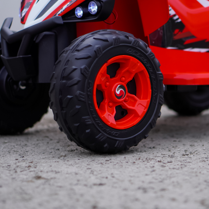 ATV electric pentru copii, Kinderplay Raptor, 80W, 12V, roti moi, telecomanda inclusa, rosu [12]