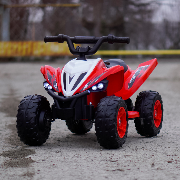 ATV electric pentru copii, Kinderplay Raptor, 80W, 12V, roti moi, telecomanda inclusa, rosu [2]